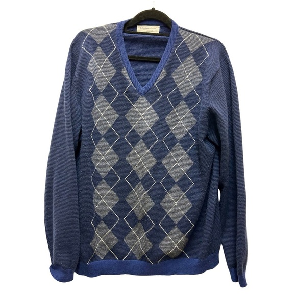 Johnstons of Elgin 100% Cashmere Argyle Sweater | Made in Scotland - Picture 1 of 4